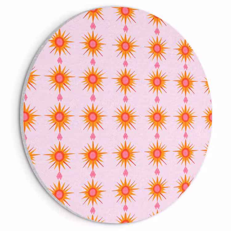Akoestisch schilderij rond - Zon - Motief - Roze — 1