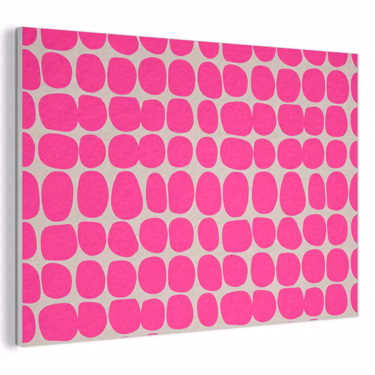 Akoestisch schilderij - Stippen - Patroon - Roze — 1