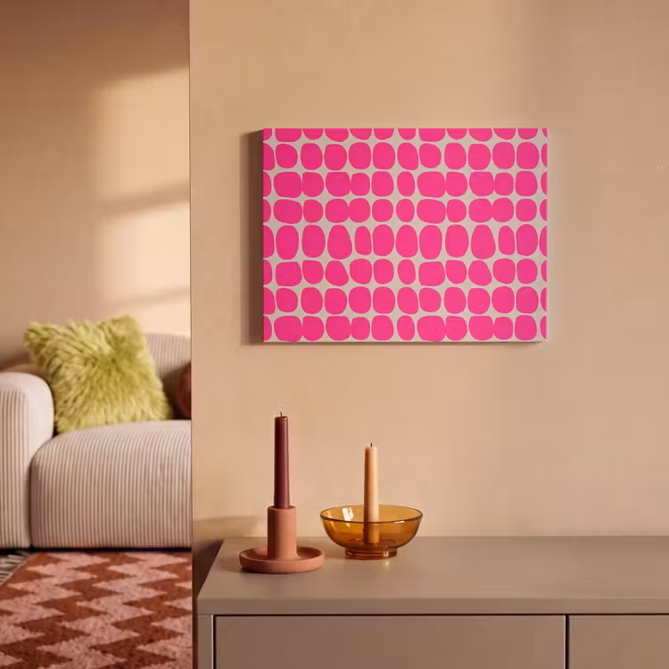 Akoestisch schilderij - Stippen - Patroon - Roze — 2