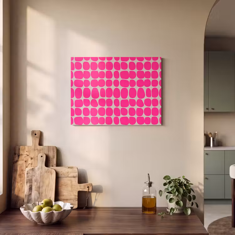Akoestisch schilderij - Stippen - Patroon - Roze — 3