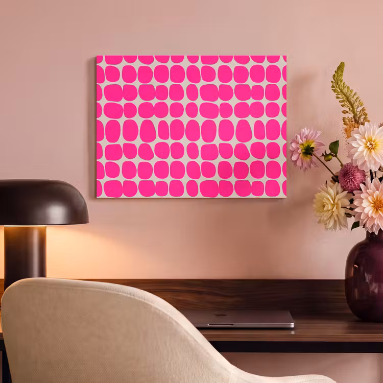 Akoestisch schilderij - Stippen - Patroon - Roze — 4