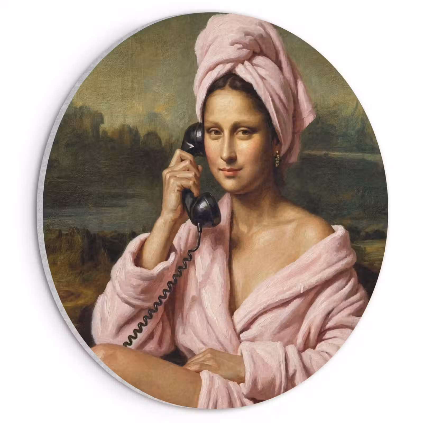 Akoestisch schilderij rond - Mona - Klassiek - Roze — 1