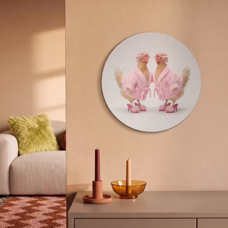 Akoestisch schilderij rond - Kippen - Badjas - Krukspelden - Hakken — 3