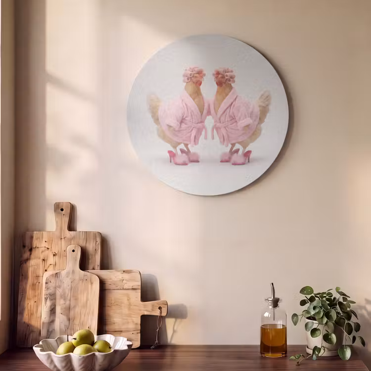 Akoestisch schilderij rond - Kippen - Badjas - Krukspelden - Hakken — 4