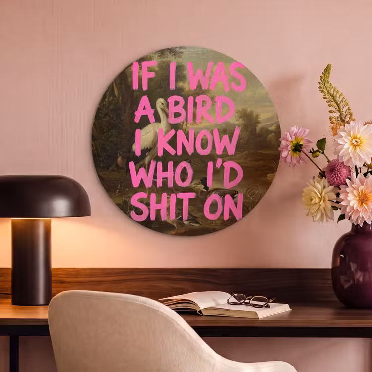 Akoestisch schilderij rond - Klassiek - Humor - Roze — 2