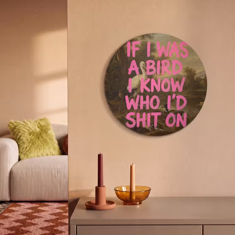 Akoestisch schilderij rond - Klassiek - Humor - Roze — 3