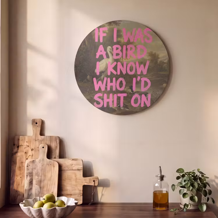 Akoestisch schilderij rond - Klassiek - Humor - Roze — 4