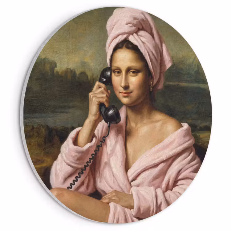 Akoestisch schilderij rond - Mona - Klassiek - Roze — 1