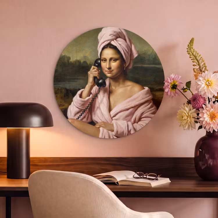 Akoestisch schilderij rond - Mona - Klassiek - Roze — 2