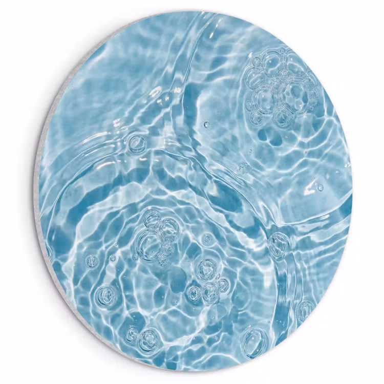 Akoestisch schilderij rond - Water - Blauw - bubbels — 1