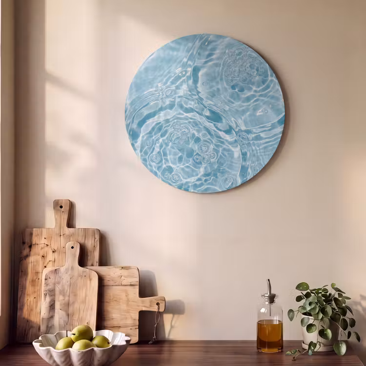 Akoestisch schilderij rond - Water - Blauw - bubbels — 4