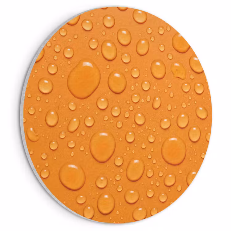 Akoestisch schilderij rond - Water - Druppels - Oranje — 1