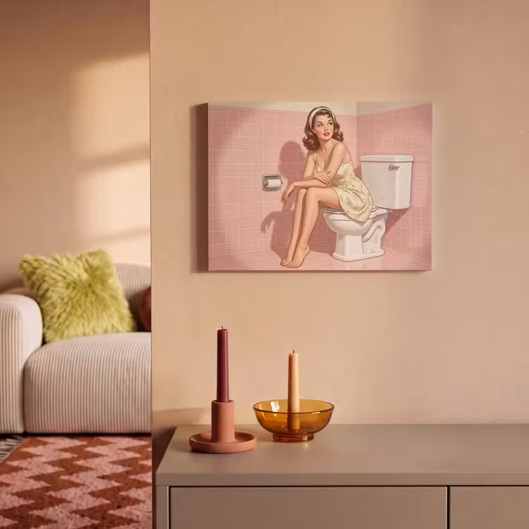Akoestisch schilderij - Roze - Retro - Vrouw — 2