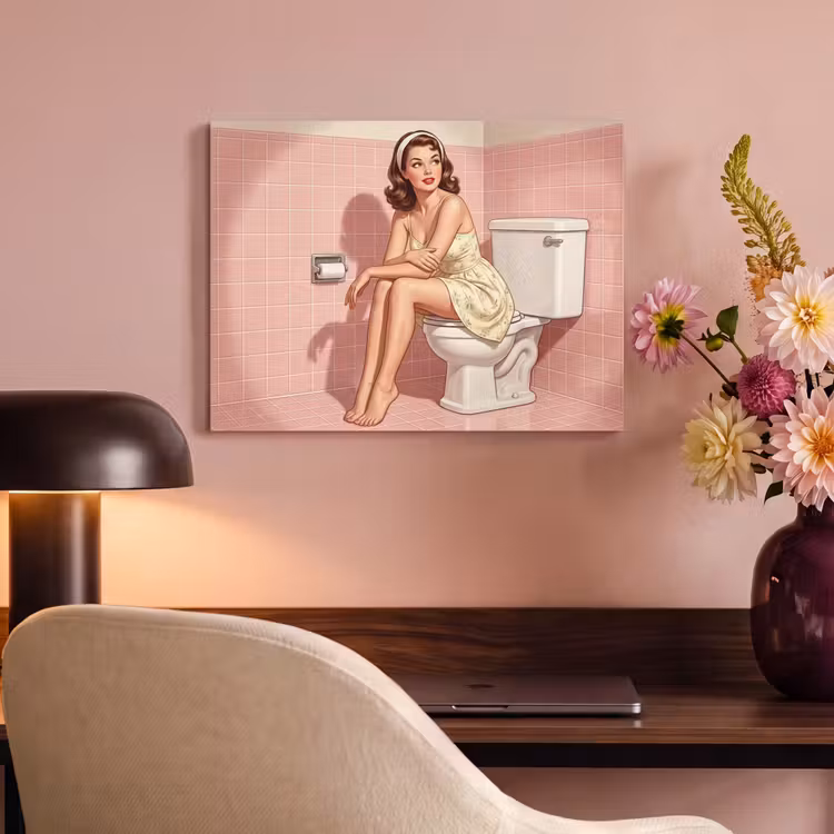 Akoestisch schilderij - Roze - Retro - Vrouw — 4