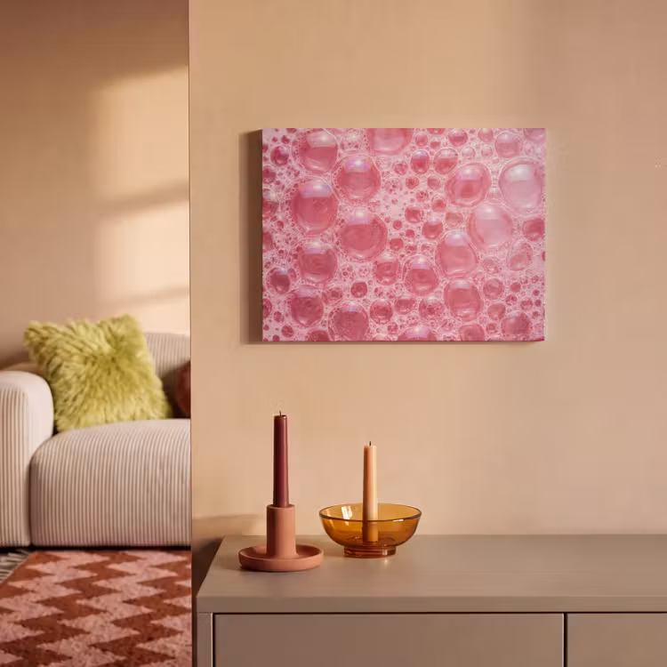 Akoestisch schilderij - Roze - Schuim - Bubbels — 2