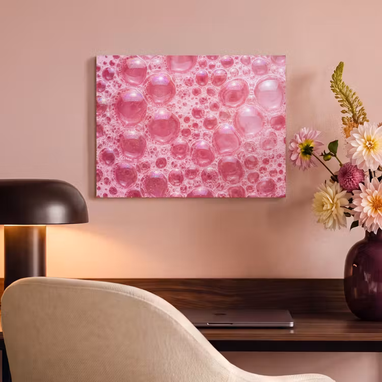 Akoestisch schilderij - Roze - Schuim - Bubbels — 4