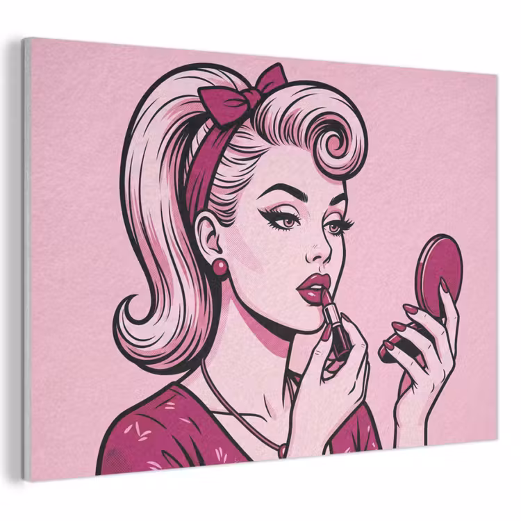 Akoestisch schilderij - Vintage - Vrouw - Roze — 1