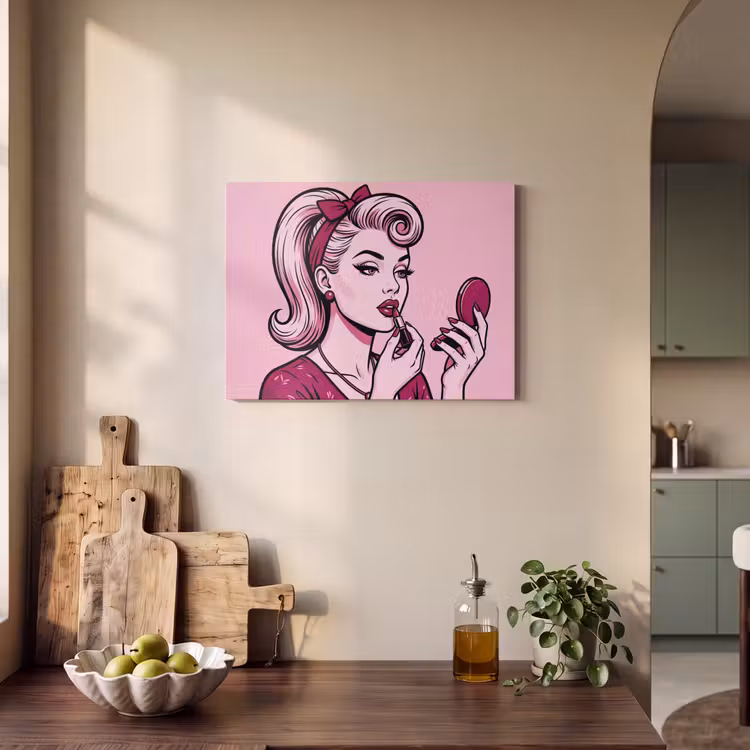 Akoestisch schilderij - Vintage - Vrouw - Roze — 3