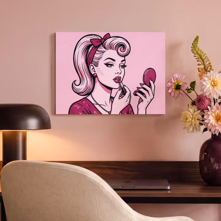 Akoestisch schilderij - Vintage - Vrouw - Roze — 4