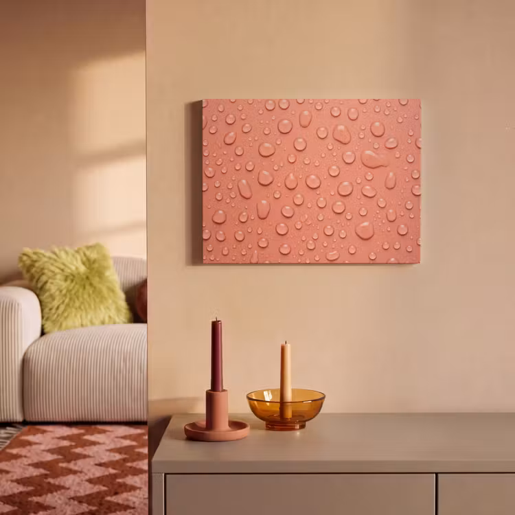 Akoestisch schilderij - Water - Druppels - Roze — 2
