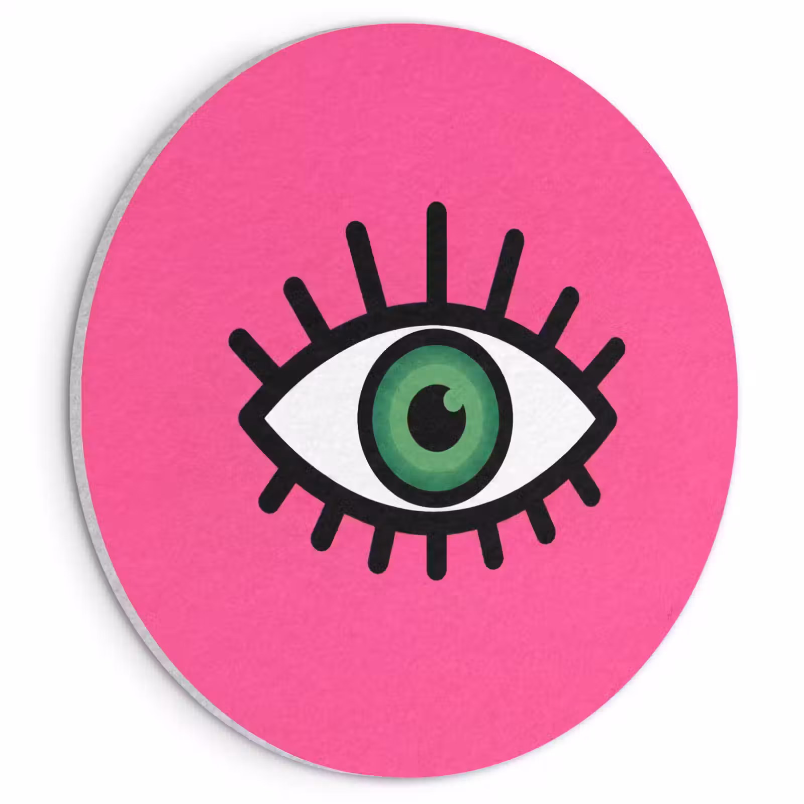 Akoestisch schilderij rond - Minimalistisch - Oog - Roze — 1