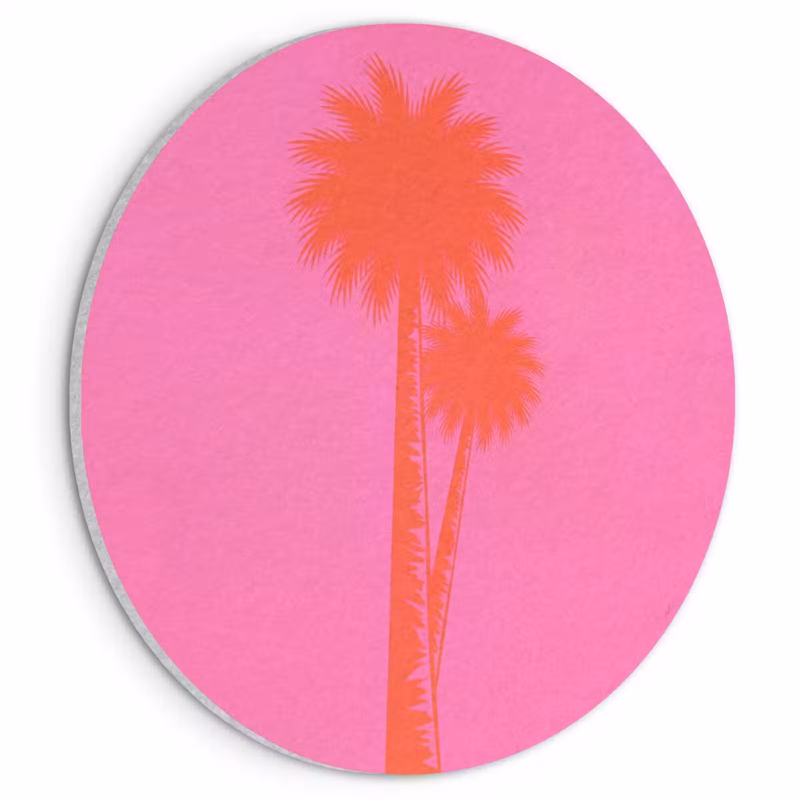 Akoestisch schilderij rond - Palmbomen - Modern - Roze — 1