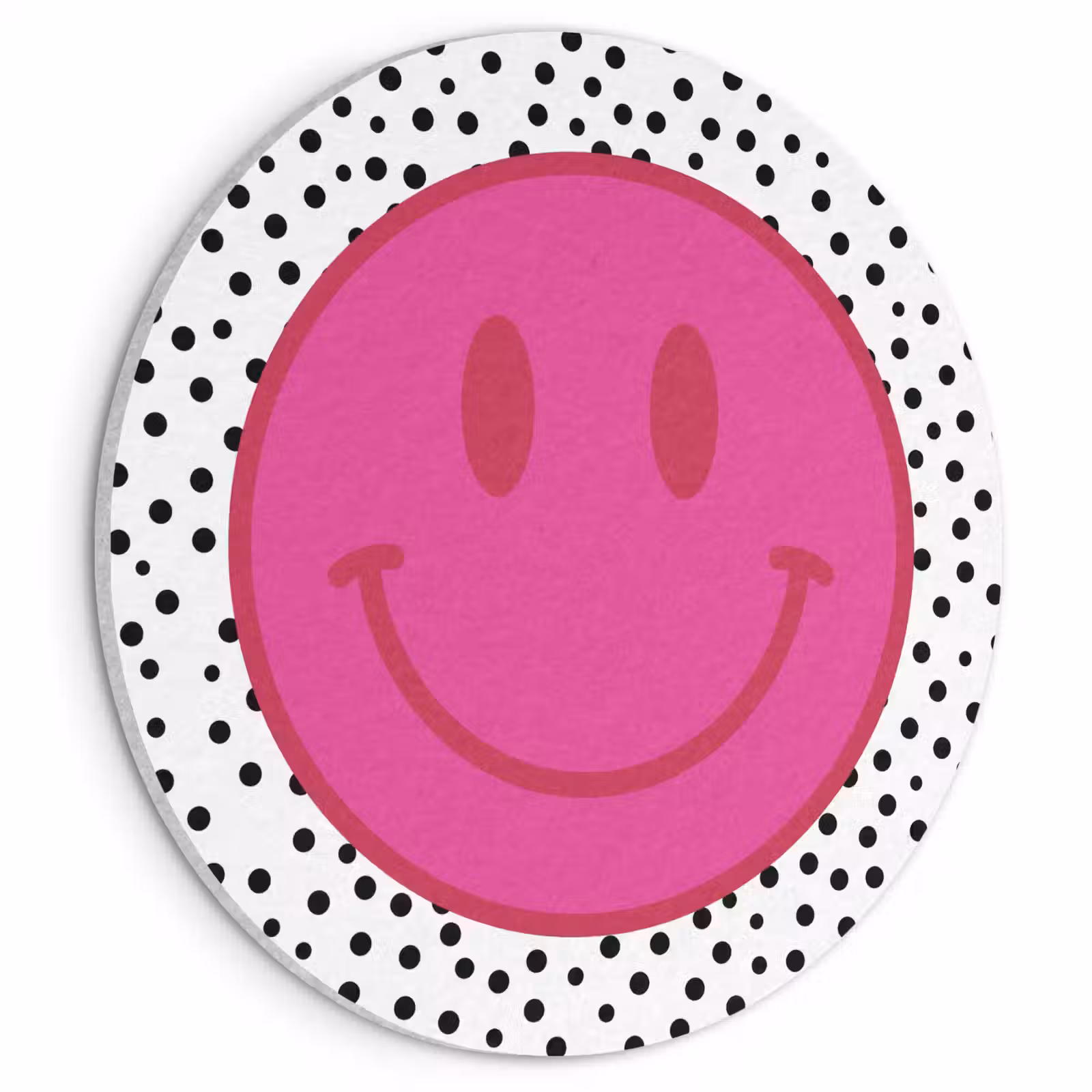 Akoestisch schilderij rond - Smiley - Roze - Stippen — 1