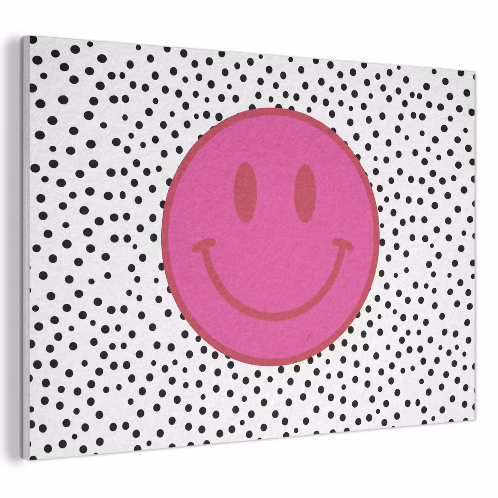 Akoestisch schilderij - Smiley - Roze - Stippen — 1