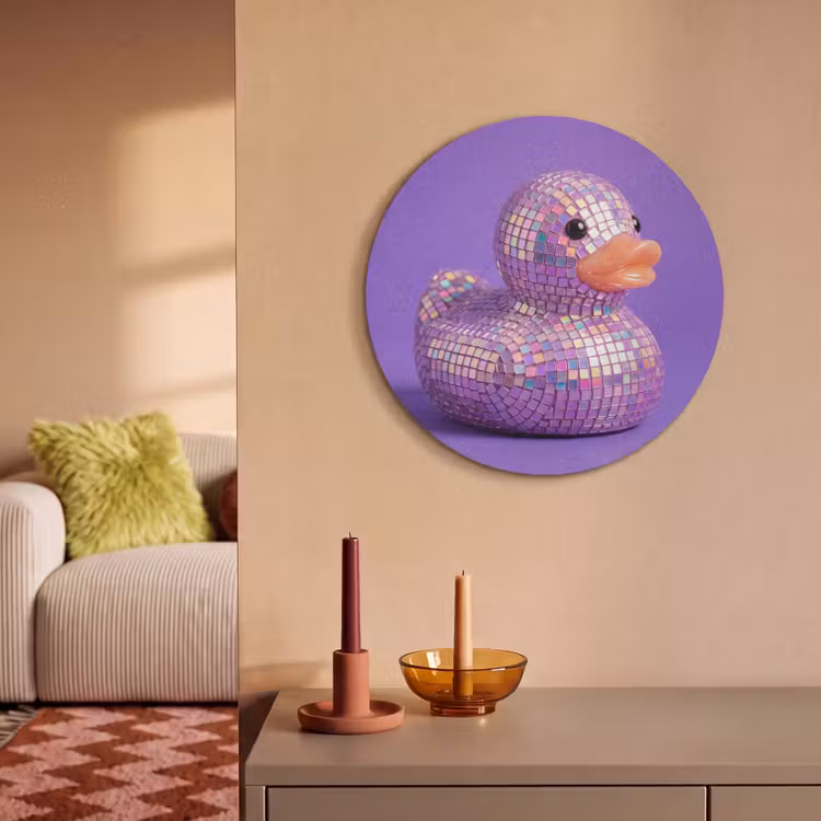 Akoestisch schilderij rond - Disco - Eend - Paars — 3