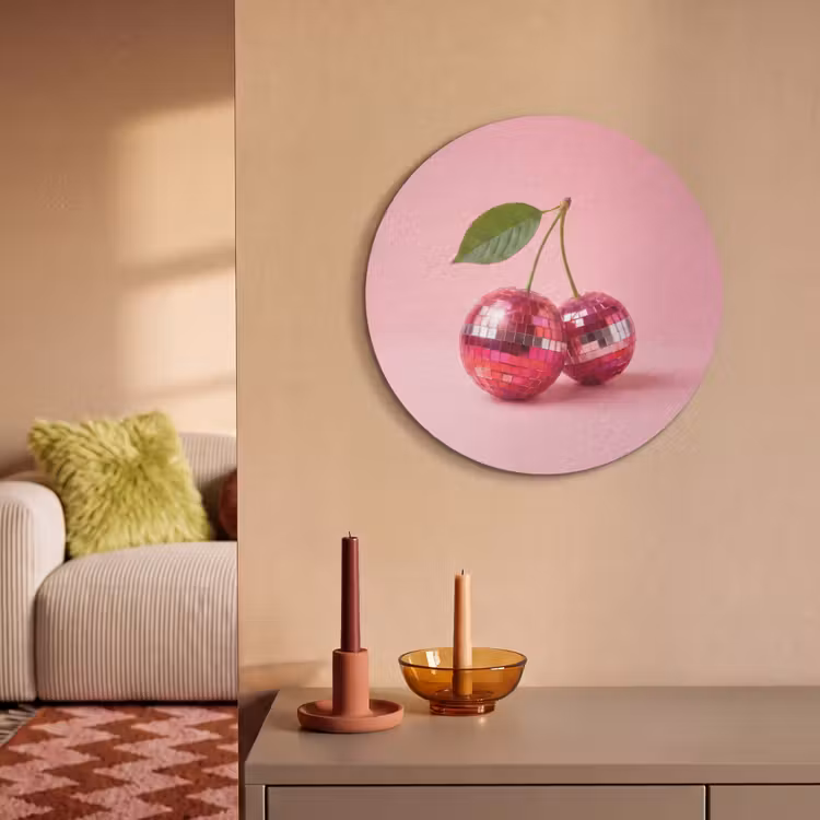 Akoestisch schilderij rond - Disco - Kersen - Roze — 3