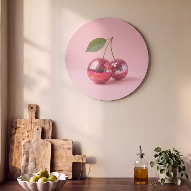 Akoestisch schilderij rond - Disco - Kersen - Roze — 4