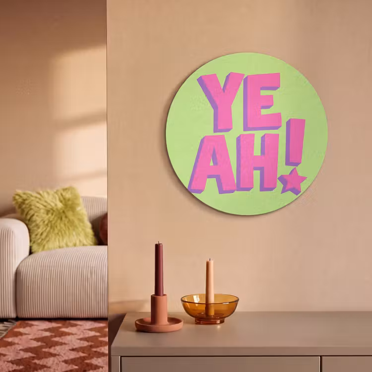 Akoestisch schilderij rond - Groen - Neon - Quote — 3