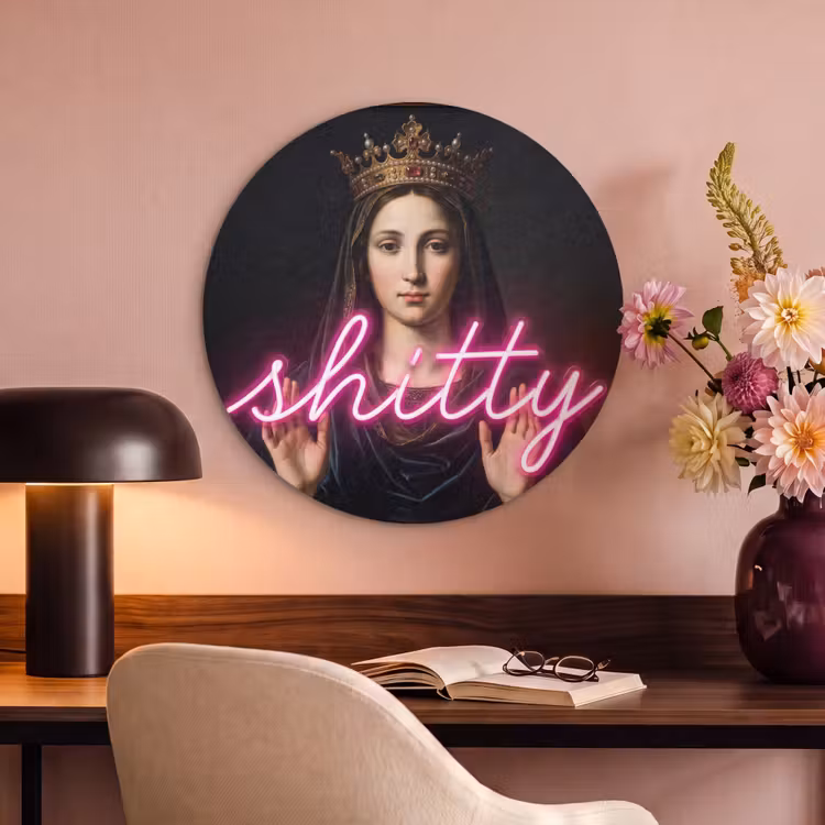 Akoestisch schilderij rond - Ironisch - Tekst - Neon — 2