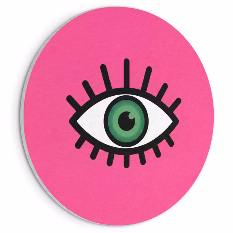 Akoestisch schilderij rond - Minimalistisch - Oog - Roze — 1