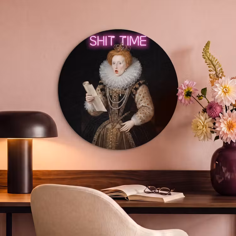 Akoestisch schilderij rond - Portret - Humor - Neon — 2