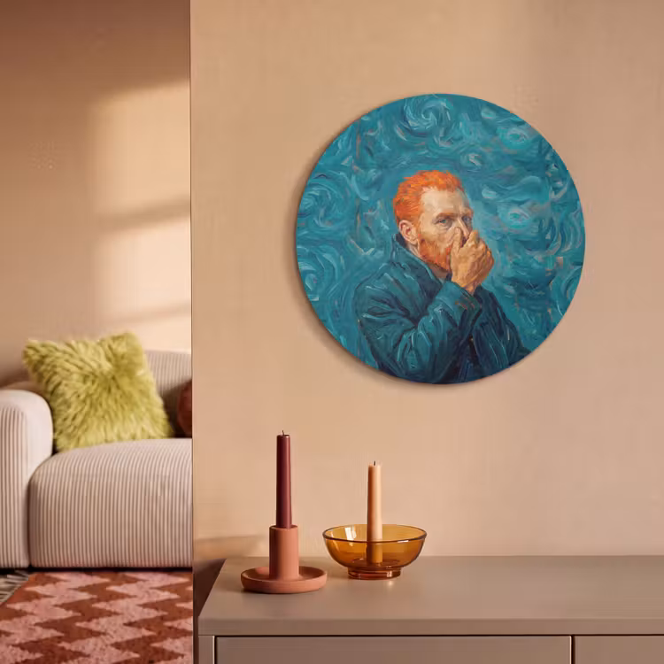 Akoestisch schilderij rond - Portret - Klassiek - Blauw — 3