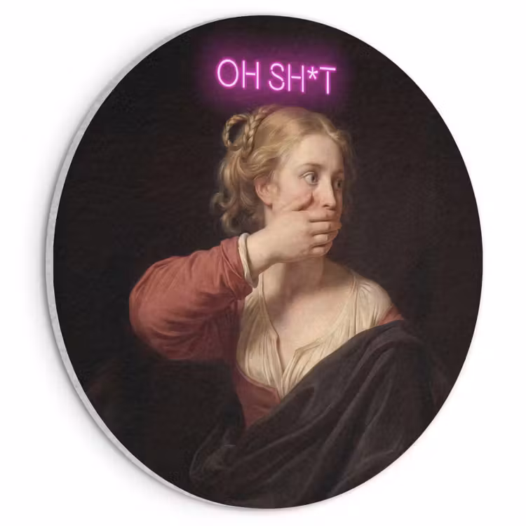 Akoestisch schilderij rond - Quote - Neon - vrouw — 1