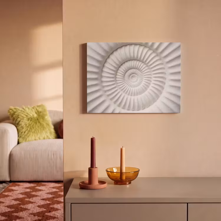 Akoestisch schilderij - Schelp - Spiraal - Wit — 2