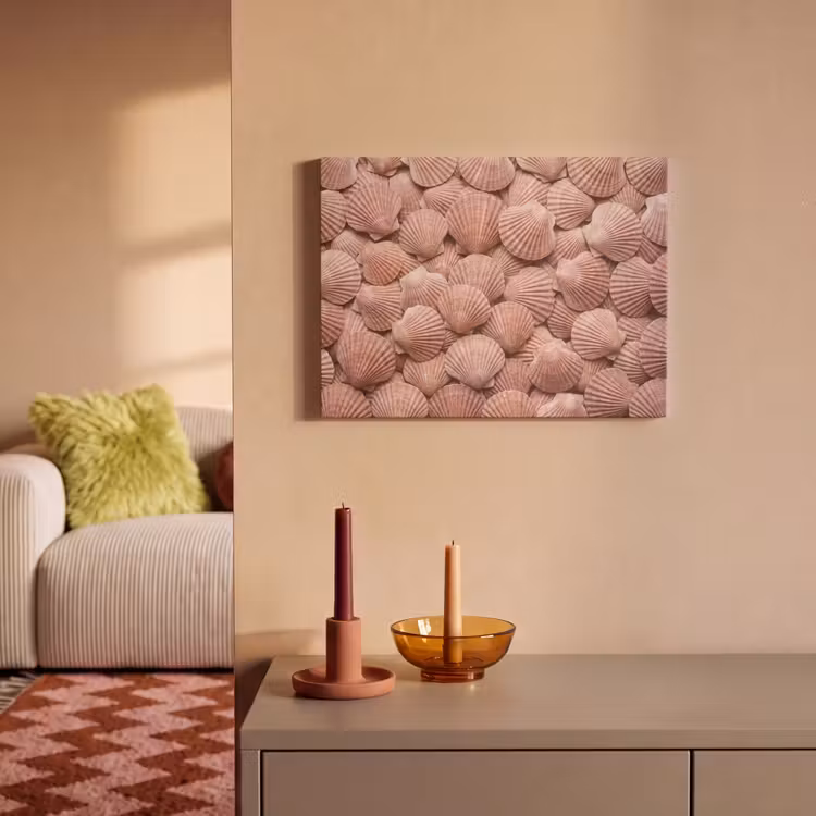 Akoestisch schilderij - Schelpen - Patroon - Roze — 2