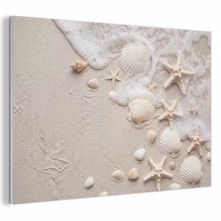 Akoestisch schilderij - Schelpen - Zeesterren - Strand — 1