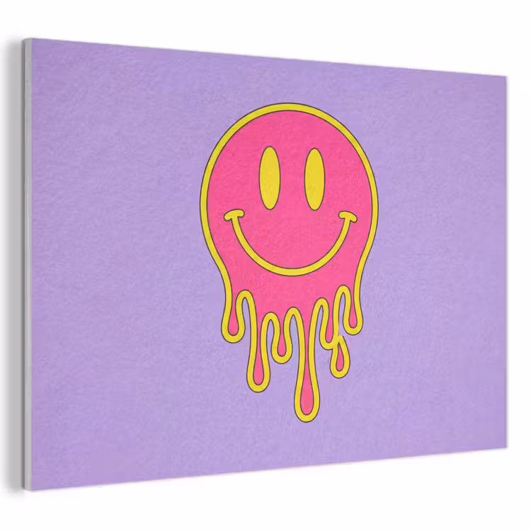 Akoestisch schilderij - Smiley - Drip - Neon — 1