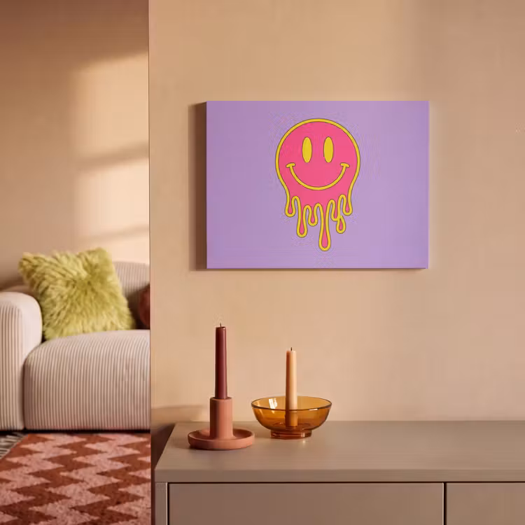Akoestisch schilderij - Smiley - Drip - Neon — 2