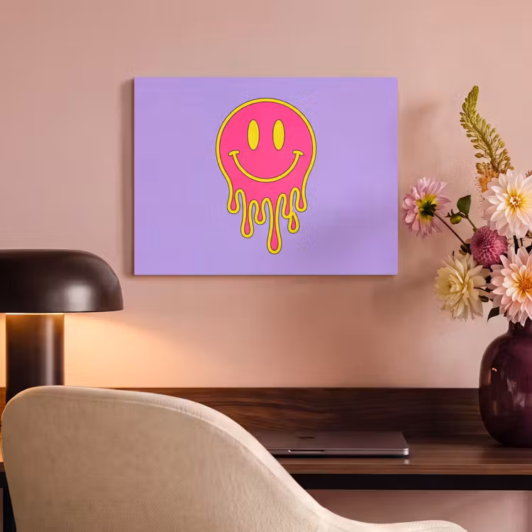 Akoestisch schilderij - Smiley - Drip - Neon — 4