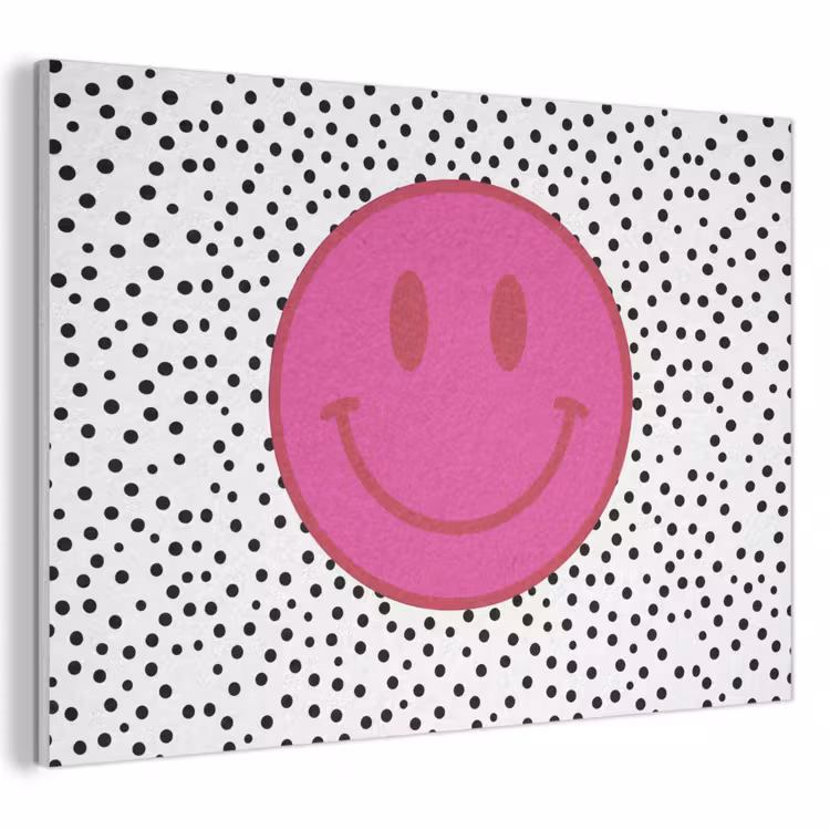 Akoestisch schilderij - Smiley - Roze - Stippen — 1