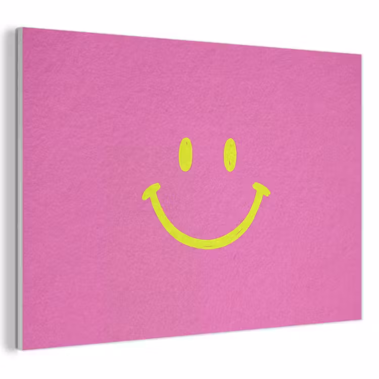 Akoestisch schilderij - Smiley - Vrolijk - Roze — 1