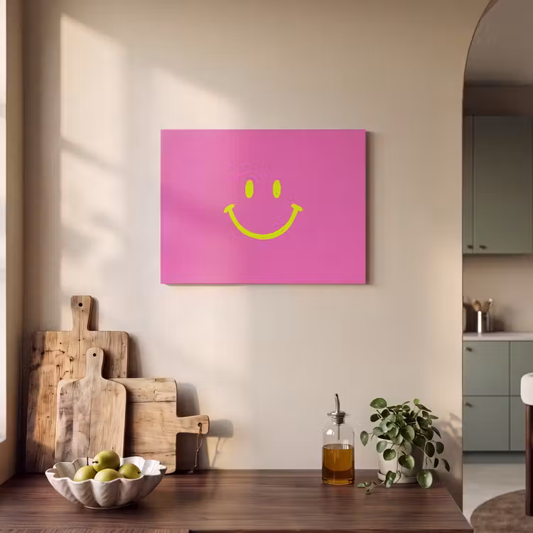 Akoestisch schilderij - Smiley - Vrolijk - Roze — 3