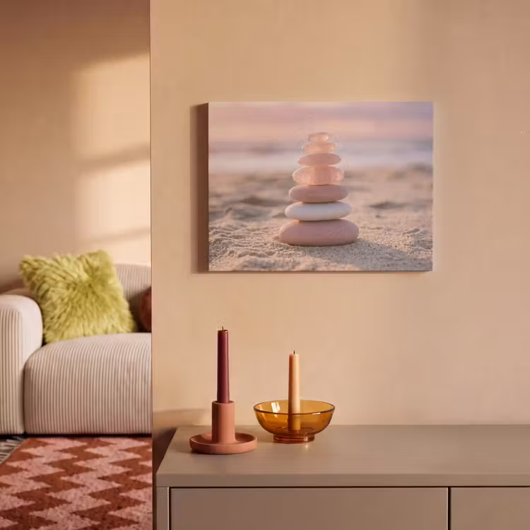 Akoestisch schilderij - Stenen - Zand - Roze — 2