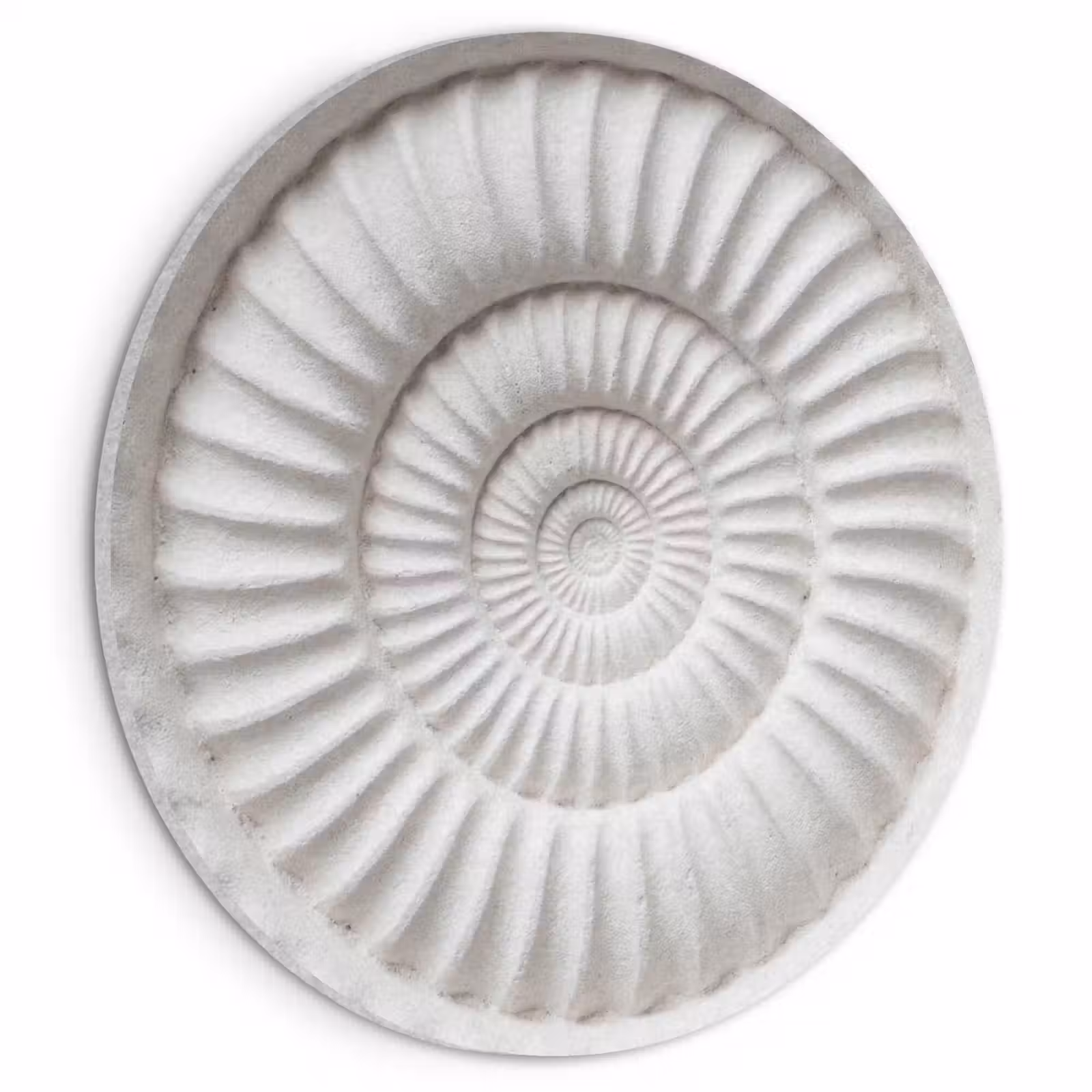 Akoestisch schilderij rond - Schelp - Spiraal - Wit — 1