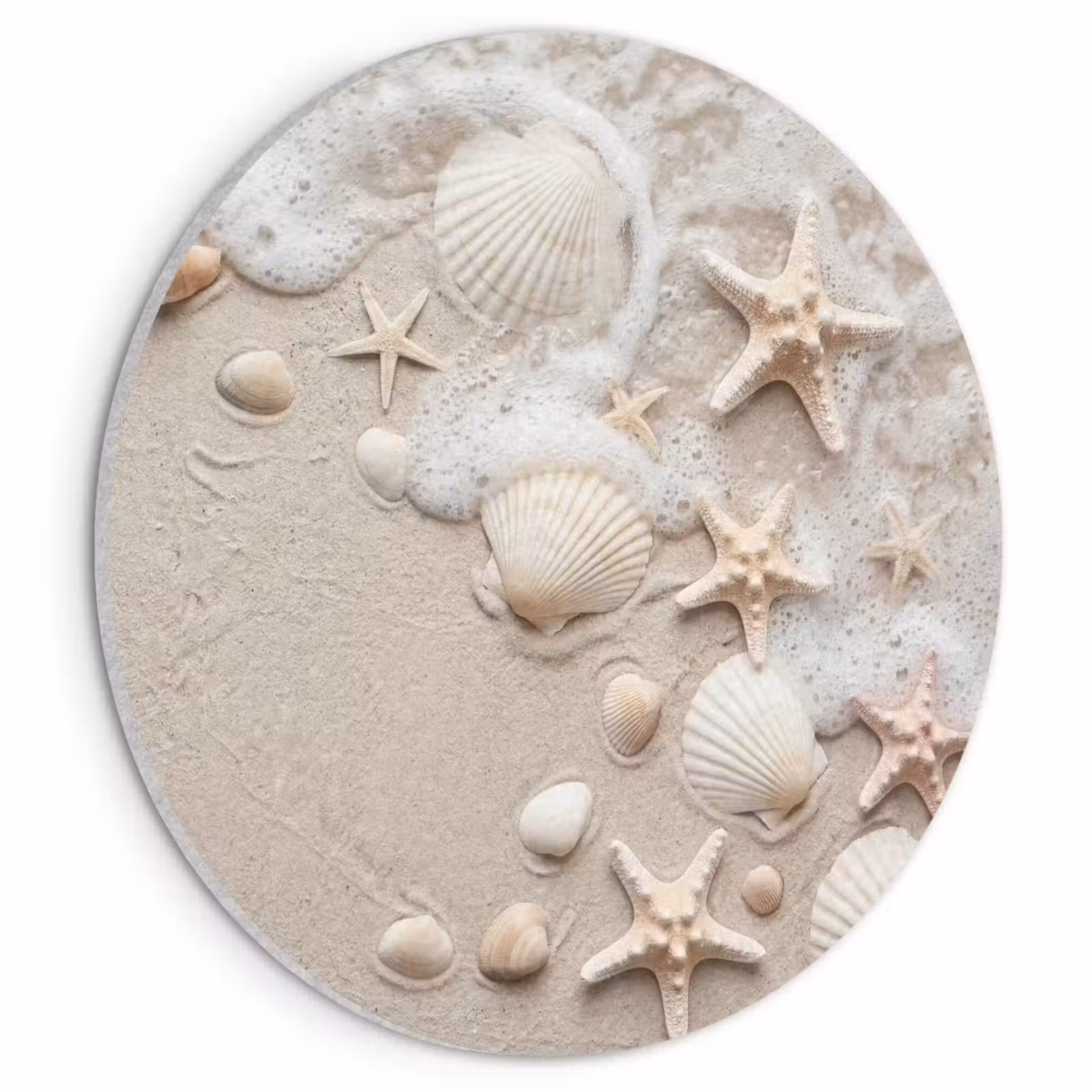 Akoestisch schilderij rond - Schelpen - Zeesterren - Strand — 1