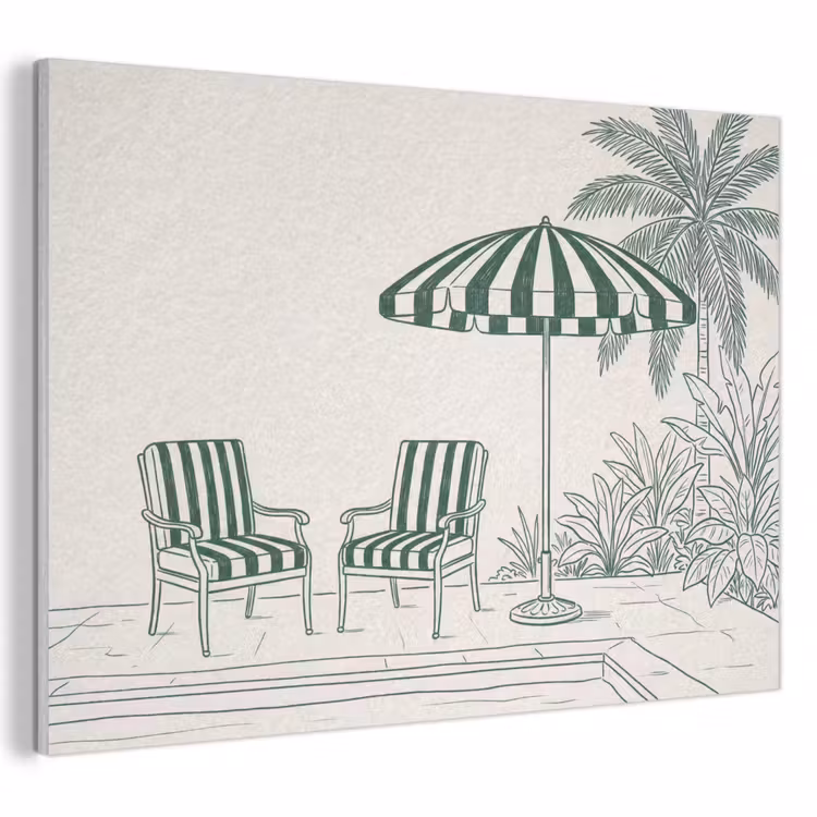 Akoestisch schilderij - Terras - Illustratie - Groen — 1